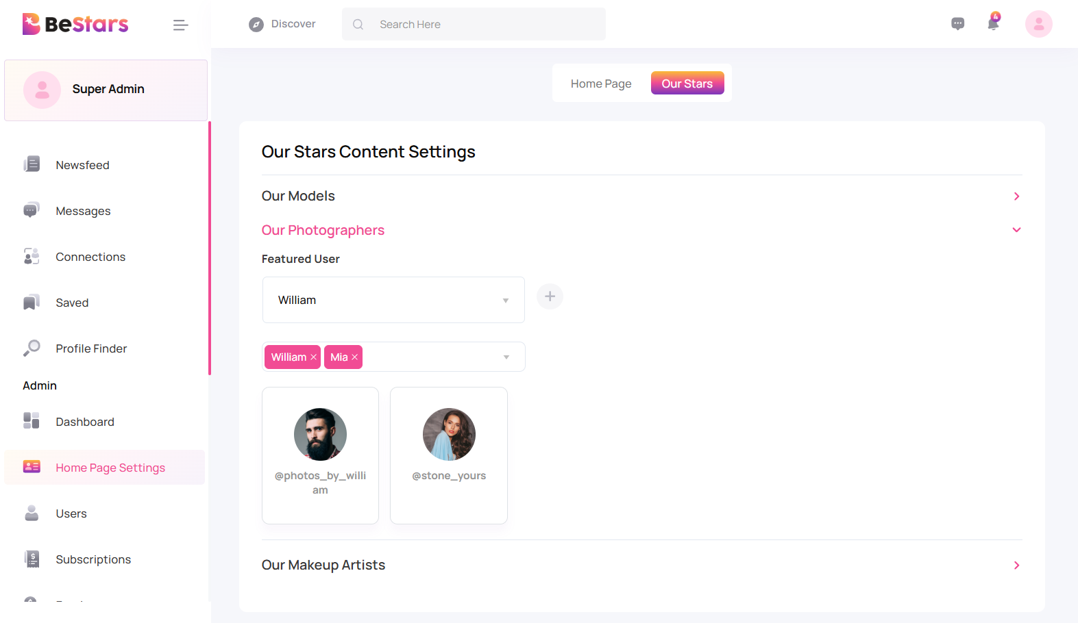 Category Content Settings
